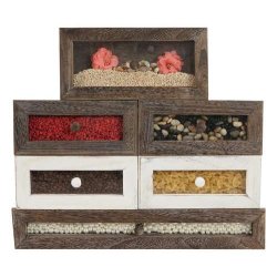 Kommode med skuffe og skab - brun antik vintage kommode 63 x 34 x 29 cm