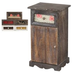 Kommode med skuffe og skab - brun antik vintage kommode 63 x 34 x 29 cm