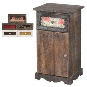 Kommode med skuffe og skab - brun antik vintage kommode 63 x 34 x 29 cm