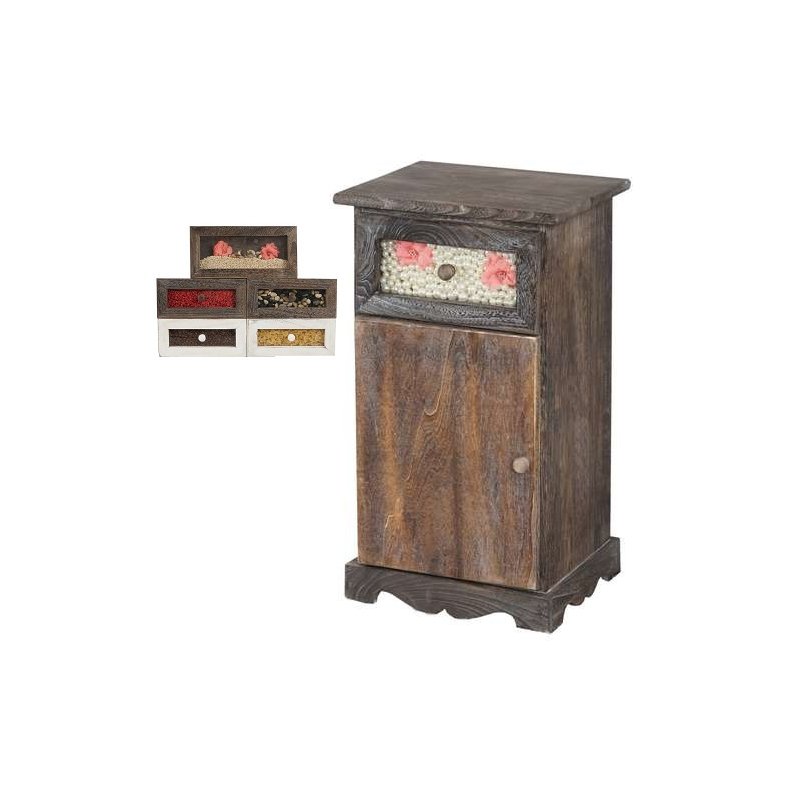Kommode med skuffe og skab - brun antik vintage kommode 63 x 34 x 29 cm