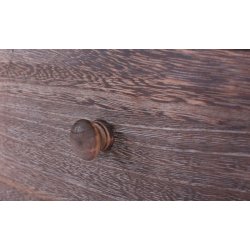 Kommode med 3 kurve, skuffe og skab - brun vintage antik kommode