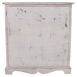 Kommode med 3 kurve, skuffe og skab - hvid vintage antik kommode