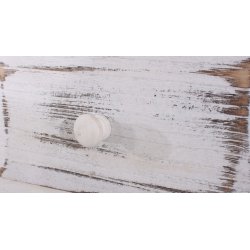 Kommode med 3 kurve, skuffe og skab - hvid vintage antik kommode