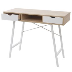 Konsolbord - brun og hvid sidebord 100 x 40 cm