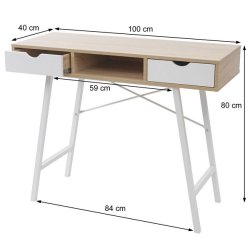 Konsolbord - brun og hvid sidebord 100 x 40 cm