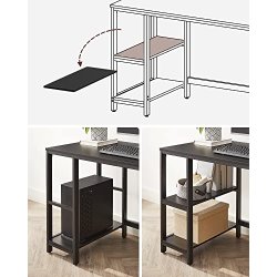 Skrivebord med 2 hylder - computerbord - sort 120 x 60 x 75