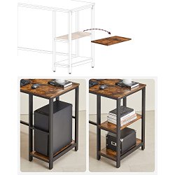 Hjrneskrivebord - L-formet skrivebord - rustik brun 138 x 138