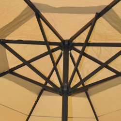 Markedsparasol  500 cm - stor rund parasol p  5 meter - creme/beige