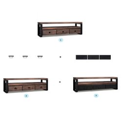 Mediebord - Tv-m�bel HayFay-Rex 175 cm - TV-bord og TV-b�nk i rosentr�