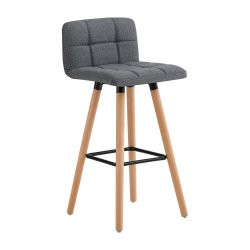 Barstole st af 2 stk, fodsttte og rygln, gr 42x42x92 cm