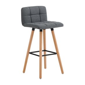 Barstole st af 2 stk, fodsttte og rygln, gr 42x42x92 cm