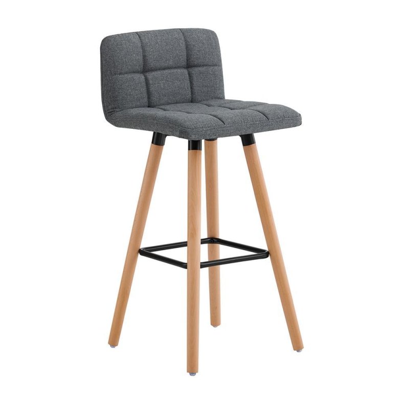 Barstole st af 2 stk, fodsttte og rygln, gr 42x42x92 cm