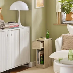 Sidebord - moderne sengebord med opbevaring - brun - 60x35x20