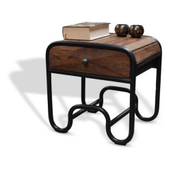 Sengebord Christiania Dark i rosentr - sidebord 50x40x50 cm