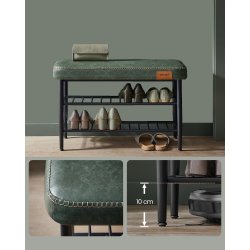 Opbevaringsbnk - siddebnk med skohylder - grn 30 x 80 x 50