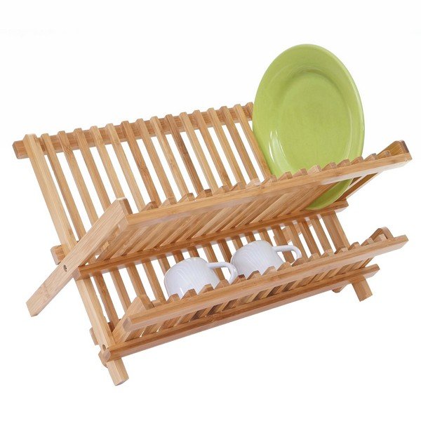 Opvaskestativ i bambus drypstativ til opvasken - 24x40x26 cm - Køkkenudstyr - Daily-Living.dk