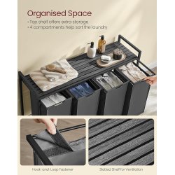 Vasket�jskurve med 4 rum - 4 vasket�jsposer - gr�