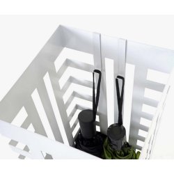 Paraplystativ - firkantet hvid paraplystativ og paraplyholder