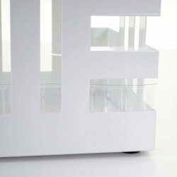 Paraplystativ - firkantet hvid paraplystativ og paraplyholder