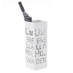 Paraplyholder - kvadratisk hvid paraplystativ og paraplyholder