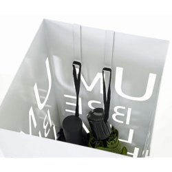 Paraplyholder - kvadratisk hvid paraplystativ og paraplyholder