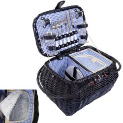 Picnickurv til 2 personer - picnics�t i flet med termo k�lerum