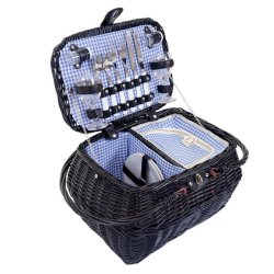 Picnickurv til 2 personer - picnics�t i flet med termo k�lerum