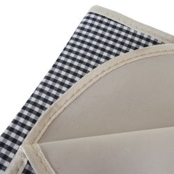 Picnickurv til 4 personer - picnics�t i flet med sort/hvidt picnict�ppe