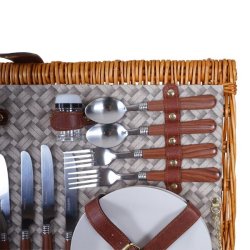 Picnickurv til 4 personer med picnict�ppe, k�lerum og krus