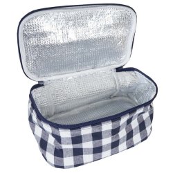 Picnickurv til 6 personer med picnict�ppe, vinglas og k�lerum