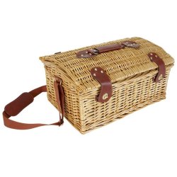 Picnickurv til 6 personer med picnict�ppe, vinglas og k�lerum