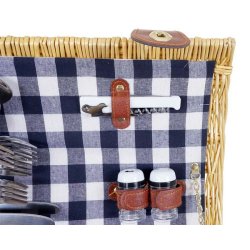 Picnickurv til 6 personer med picnict�ppe, vinglas og k�lerum