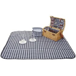 Picnickurv til 6 personer med picnict�ppe, vinglas og k�lerum