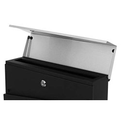 Postkasse med avisr�r - brevkasse med avisholder i sort/rustfrit st�l