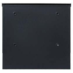 Postkasse med avisr�r - brevkasse med avisholder i sort/rustfrit st�l