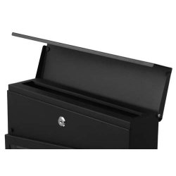 Postkasse med avisr�r - brevkasse med avisholder - sort