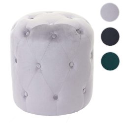 Puf - taburet og fodskammel - lysegr puf H 42 x  39 cm