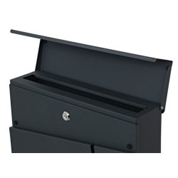 Postkasse med avisr�r - brevkasse med avisholder i antracit st�l