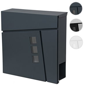 Postkasse med avisr�r - brevkasse med avisholder i antracit st�l
