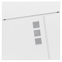 Postkasse med avisr�r - brevkasse med avisholder i hvid st�l