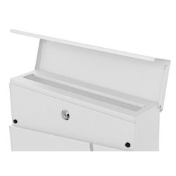 Postkasse med avisr�r - brevkasse med avisholder i hvid st�l