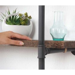 Vghngt reol i industrielt design - bogreol - brun gulvreol 165 x 80 x 28