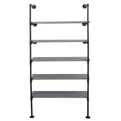 Vghngt reol i industrielt design - bogreol - gr gulvreol 165x80x28