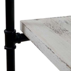 Vghngt reol i industrielt design - bogreol - hvid gulvreol 165x80x28