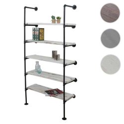 Vghngt reol i industrielt design - bogreol - hvid gulvreol 165x80x28