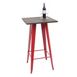Cafebord med bordplade i tr - fransk bistro bord - 107x60x60cm ~ rdt