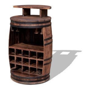 Rosey-Zee vintnde bar i massiv rosentr - barskab og vinreol