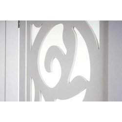 Sk�rmv�g - hvid rumdeler/skillev�g med ornamenter 170 x 240 cm