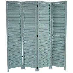 Rumdeler i tr - antik vintage grn skrmvg/foldevg 170 x 160 cm