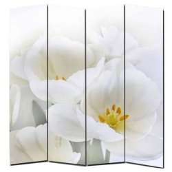 Rumdeler med 2 orkide motiver - flytbar foldesk�rm/foldev�g 180 x 160 cm